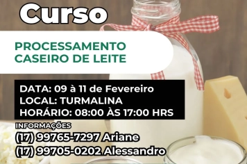 CURSO GRATUITO | PROCESSAMENTO CASEIRO DE LEITE 