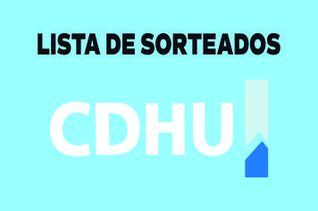 Lista dos Sorteados das casas da CDHU