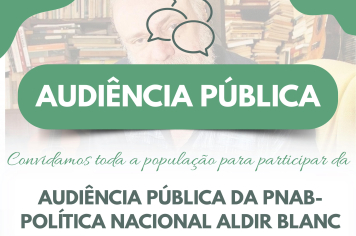 AUDIÊNCIA PÚBLICA. 22 DE AGOSTO. 15:30 - CCI DE TURMALINA