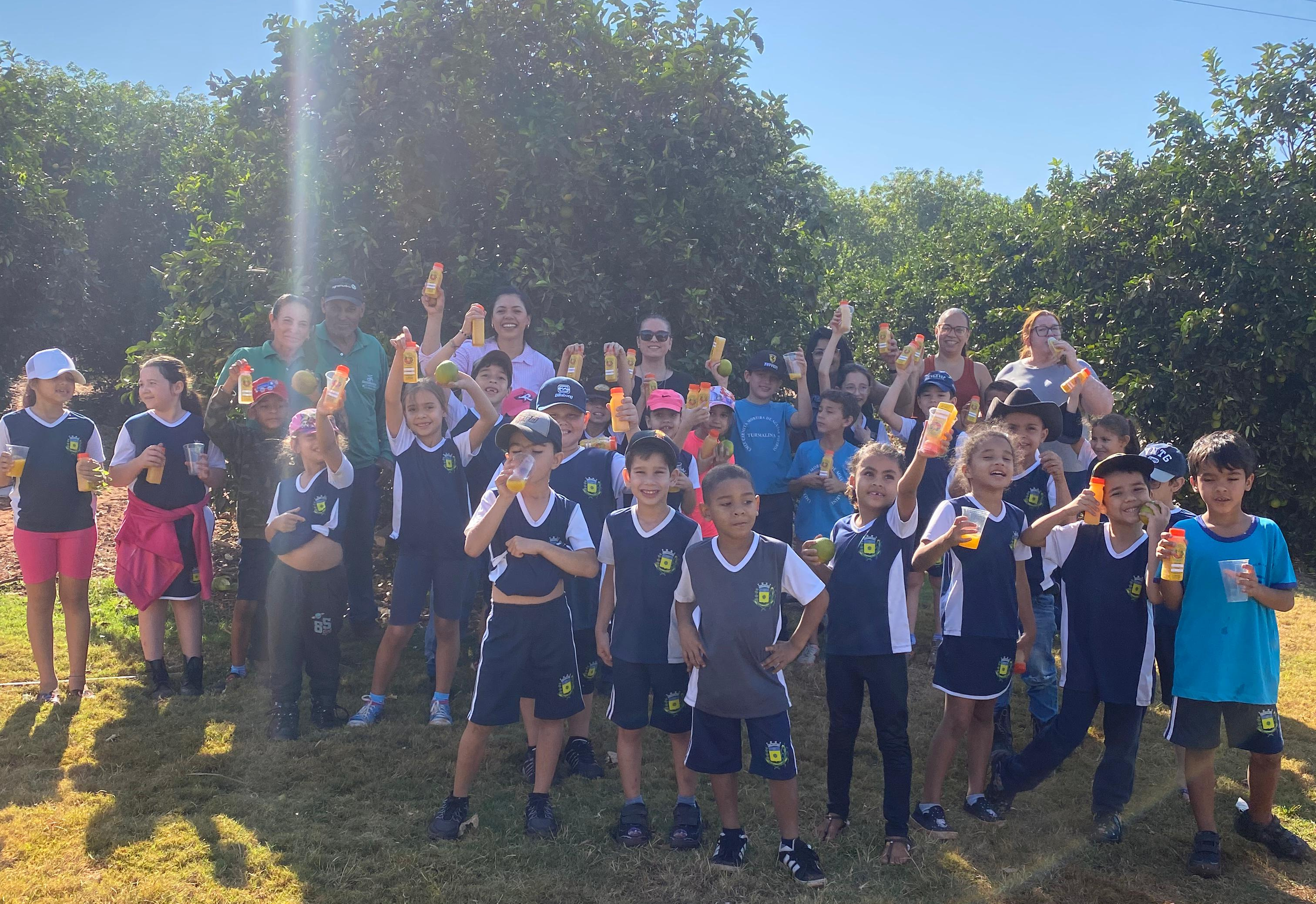 Alunos da Escola Carmita de Moreira Aguiar visitam a Horta Almeida Hortaliças